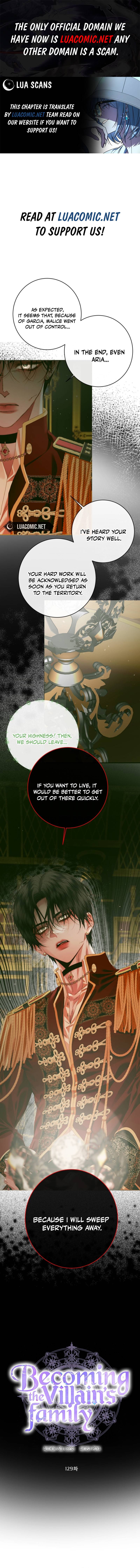 Becoming The Villain’s Family - Chapter 129 Page 1